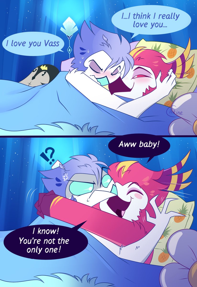 Citrine90's tweet image. A gift for @caitsoprano ☺️🧡
Andrealphus is learning to express his feelings but his boyfriend is Vassago😔
#Icyago #Andrealphus #Vassago