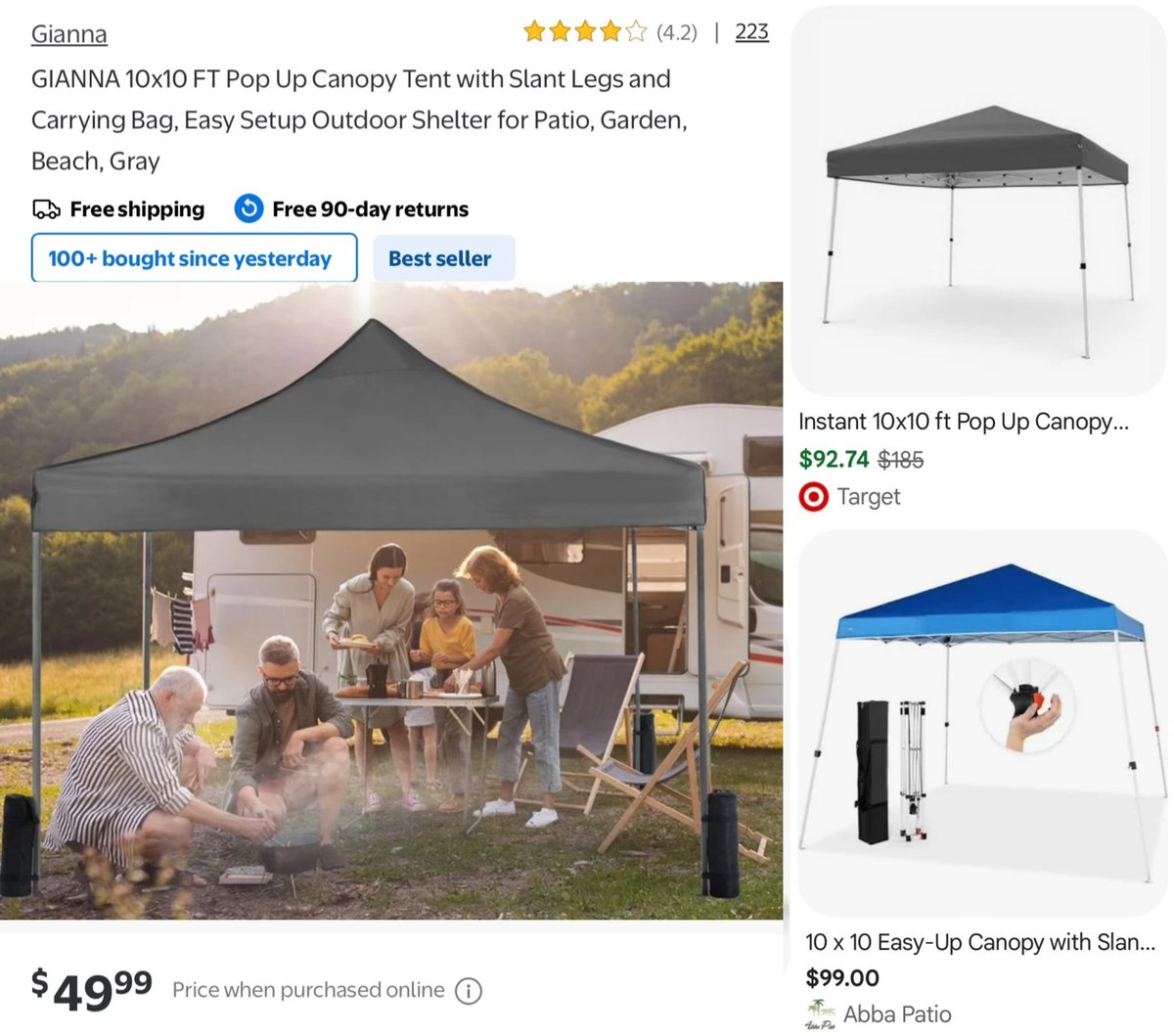 GlitchedDeals's tweet image. $49 POP UP CANOPY TENT

This 10FT X 10FT outdoor canopy set with bag is now on sale at Walmart in 3 colors

Similar ones go for $90+ online at stores like Target

Free shipping included and free 90-day returns included

mavely.app.link/8dJRgmuQa2b #ad