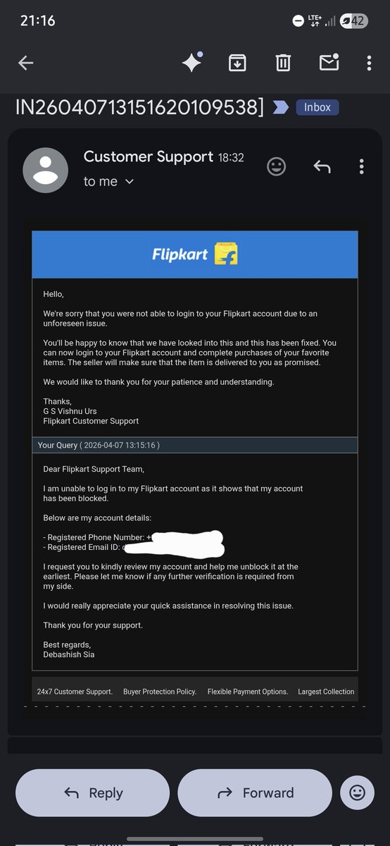 Debashish_02's tweet photo. @flipkartsupport @flipkartsupport still I'm unable to login.
I have got this mail https://t.co/ozvmuiqeI7