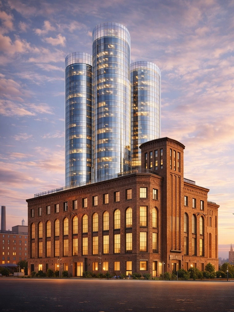 pohomuseum's tweet photo. Jersey City has never had its own architectural symbol. I think we've been standing next to it the whole time.
My full vision for the Powerhouse is now live. Restoration, three glass towers, arts center, light rail and all. 

Link in bio.

#PowerhouseJC #JerseyCity https://t.co/LlkddeaoPY