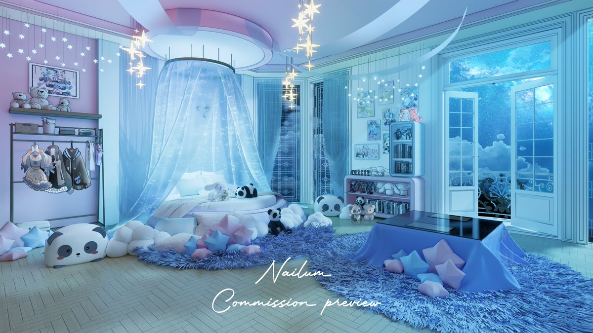 ArtNailum's tweet image. nothing express peace better than blue.

#background #opencommissions #Vtuber #VTuberAssets