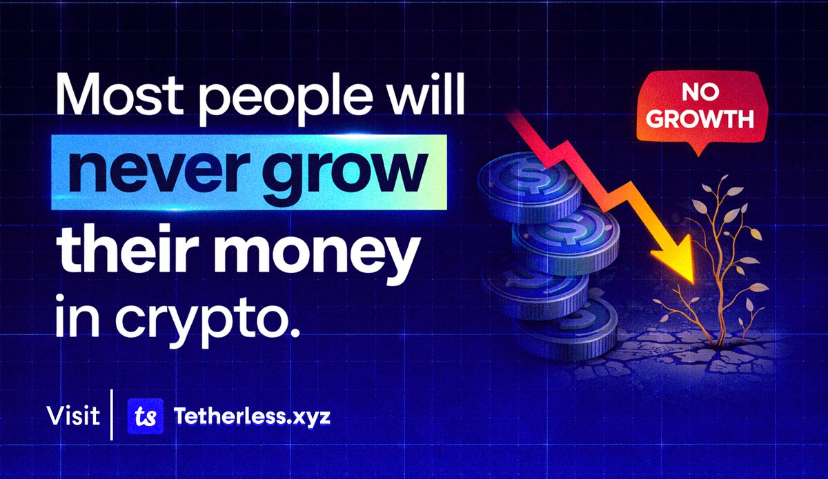 tetherless_'s tweet photo. Most people will never grow their money in crypto.

Not because they’re unlucky…
But because they’re doing the wrong things.

Here’s the truth 👇 https://t.co/imVgkG38f4