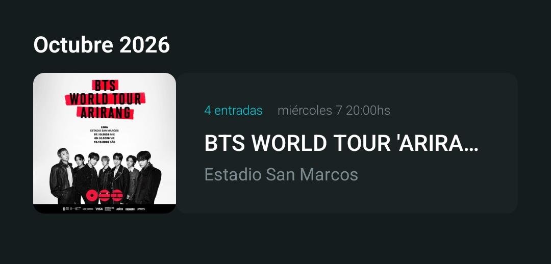 ً🇵🇪🦭 yess VERÁ A BTS tweet media