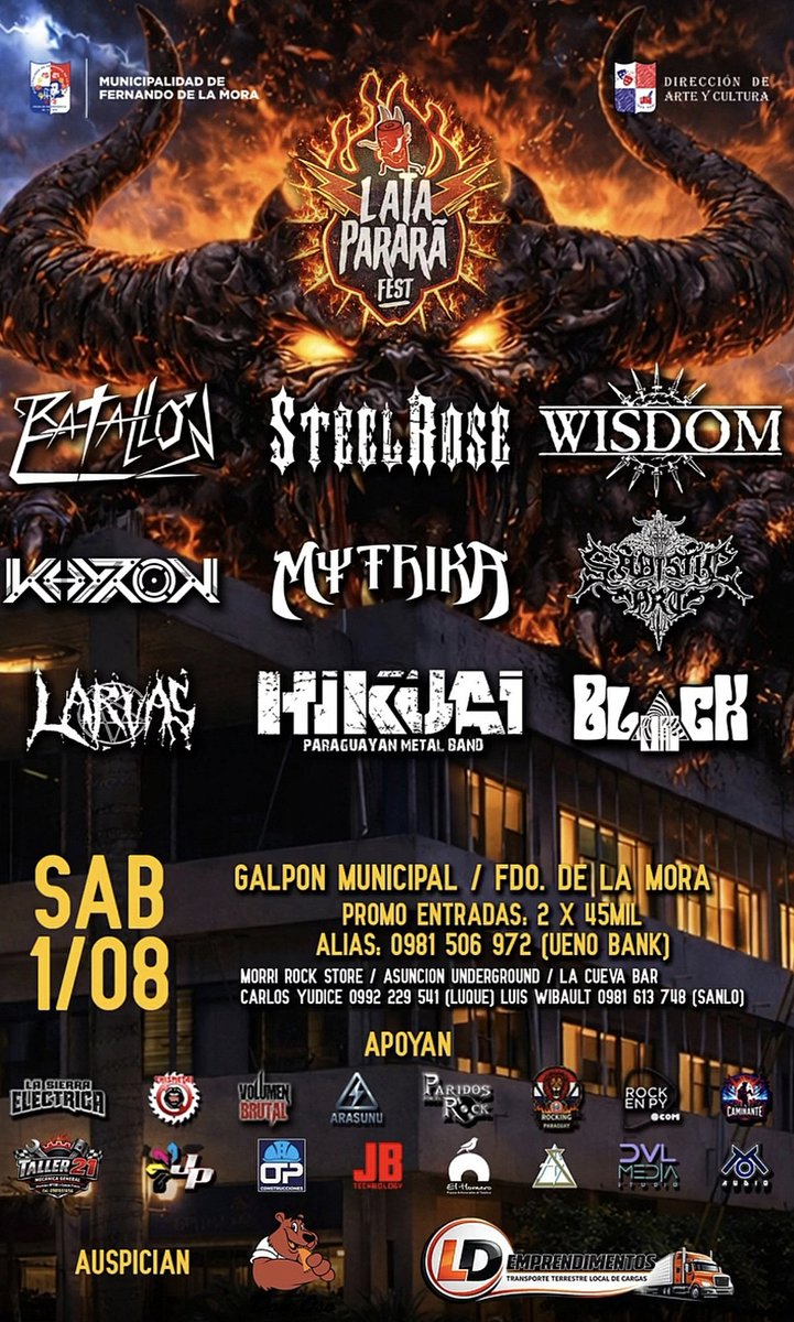 Larvas presente en el próximo Lata Pararâ Fest en Fdo. De La Mora 

Auspiciado por Don Oso 😍
