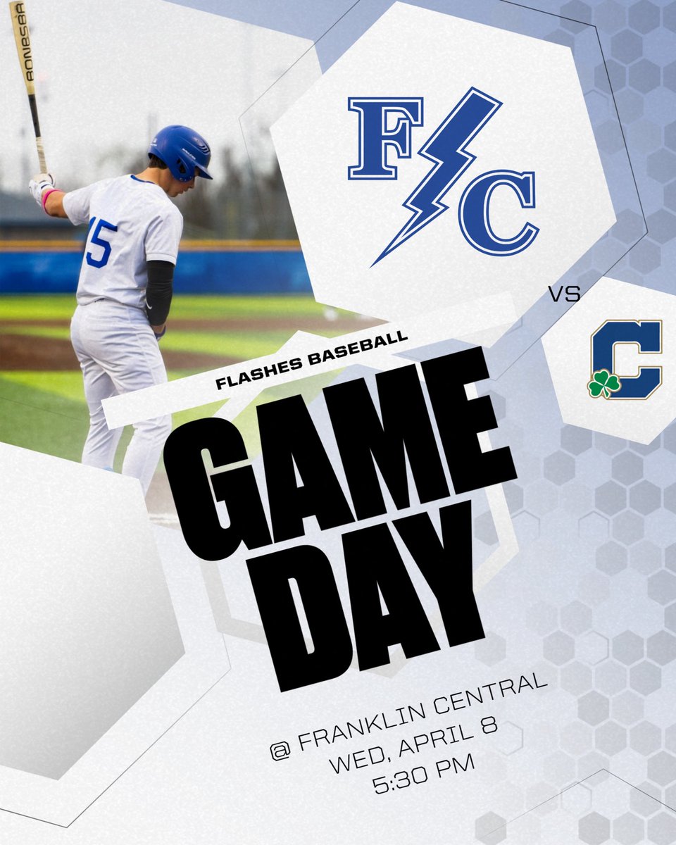 FCFlashes's tweet photo. Gameday!

⚾️ - Flashes Varsity Baseball
🆚 - Cathedral 
📅 - April 8th
⏰ - 5:30PM
📍 - Franklin Central
🎟️ - https://t.co/mCEHxa7dK7 

#WeAreFlashes ⚡️ https://t.co/D63v5P52eL