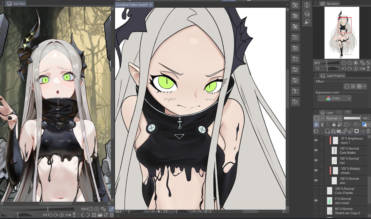 SinWraith_Art's tweet photo. Leviathan Nikke fanart rendering WIP. Practicing how to render her Dark Matter is challenging LOL #NIKKEfanart #NIKKE #Leviathan https://t.co/lrUX0uNzY7