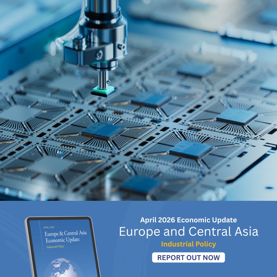 WorldBankECA's tweet photo. In Europe and Central Asia, nearly 2/3 of industrial policy announcements have focused on agriculture and food production, while just 10% targeted high-tech or capital goods—sectors that drive long-term productivity and job growth.

Learn more: https://t.co/fUSgLcXjWW #ECAUpdate https://t.co/bI4EqUYaZv