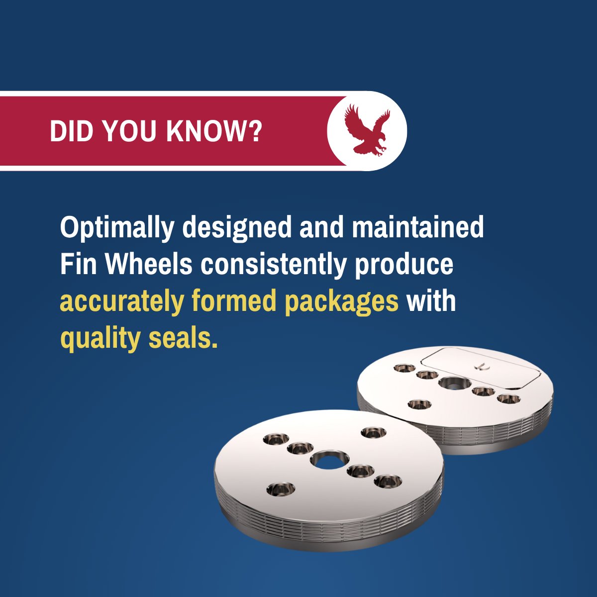 GreenerCorp's tweet photo. Small components have a big impact.

As fin wheels seal the tube of packaging material and drive it forward, they ensure the consistent formation of quality packages.

Optimally designed and maintained fin wheels improve efficiency on flow wrappers.

#Packaging #Manufacturing https://t.co/w41mgS9U3V