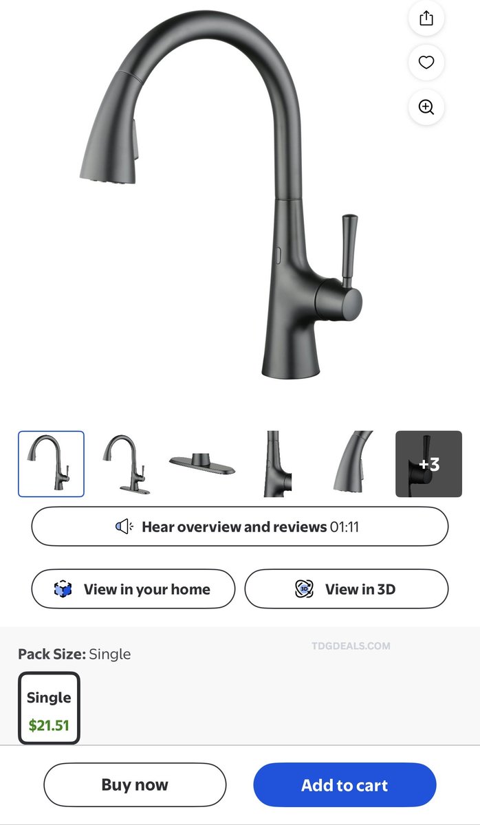 thedealsguy_'s tweet image. $21 Better Homes &amp;amp; Gardens Touchless Pull Down Kitchen Faucet in Matte Black

walmrt.us/4trJDNG

#WalmartPartner #Ad