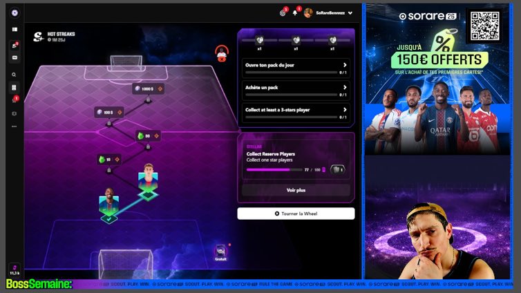 Rdv ce jeudi en fin d’aprem sur Twitch !Enfin un 1er LIVE @sorare :)
👉 Pack opening SET de Pâques en retard mais bon c’est moi quoi 👀
👉 1ere session pro j’irai lancer 2 équipes (MLS + Scottish League 👀)

🎁👀