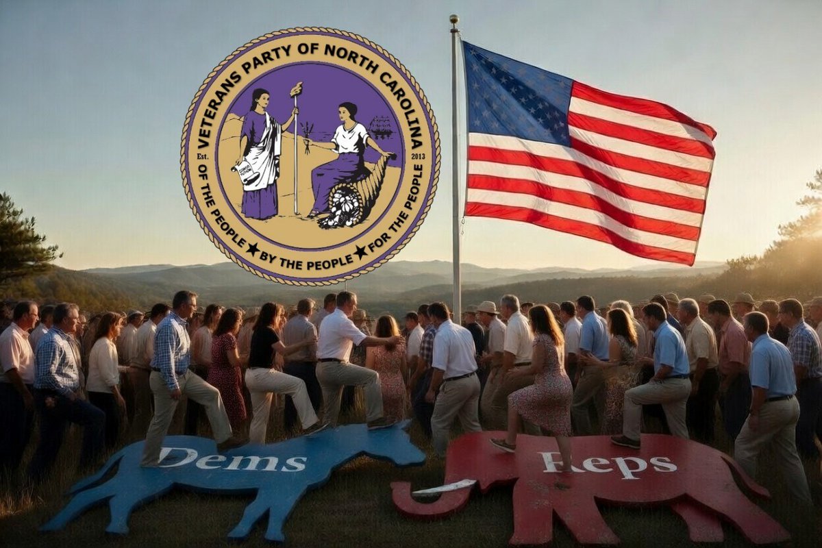 VeteransPartyNC's tweet image. The Veterans Party of NC isn’t left, isn’t right — we’re unapologetically American, started by #veterans for all Americans and built to serve every citizen who believes in putting our nation first.

Our name doesn’t mean we’re only for those who wore the uniform; we see anyone
