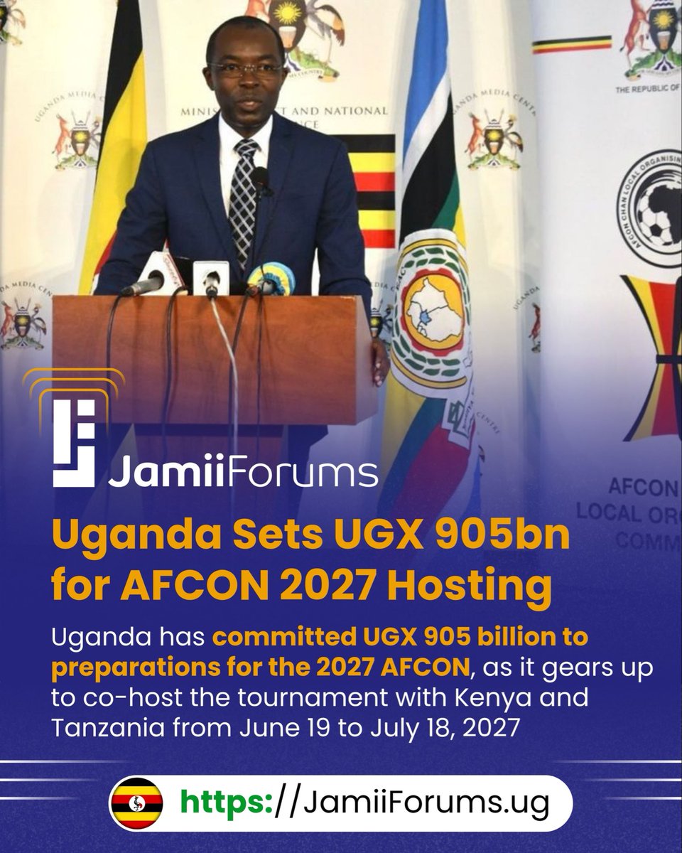 JamiiForums_ug's tweet photo. The Supplementary allocation was announced by the Local Organising Committee (LOC) at the Uganda Media Centre to address preparation gaps ahead of AFCON PAMOJA 2027

The new funds will be directed to priority sectors critical for hosting the games

More https://t.co/hrnRVq2pbG https://t.co/HsVxDiy5BC