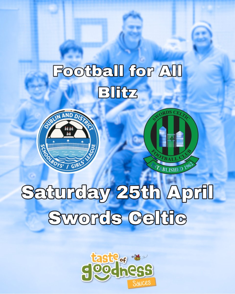DDSL_Official's tweet image. Football for All Blitz 🔜

Our next DDSL Football for All Blitz 
Saturday 25th April in @SwordsCeltic_FC 📍

Anyone interested, please contact 
Mick Kennedy at gm@ddsl.ie

We look forward to seeing you 🤝⚽️

#ddslgrassroots #footballforall #develop #enjoy #funfootball