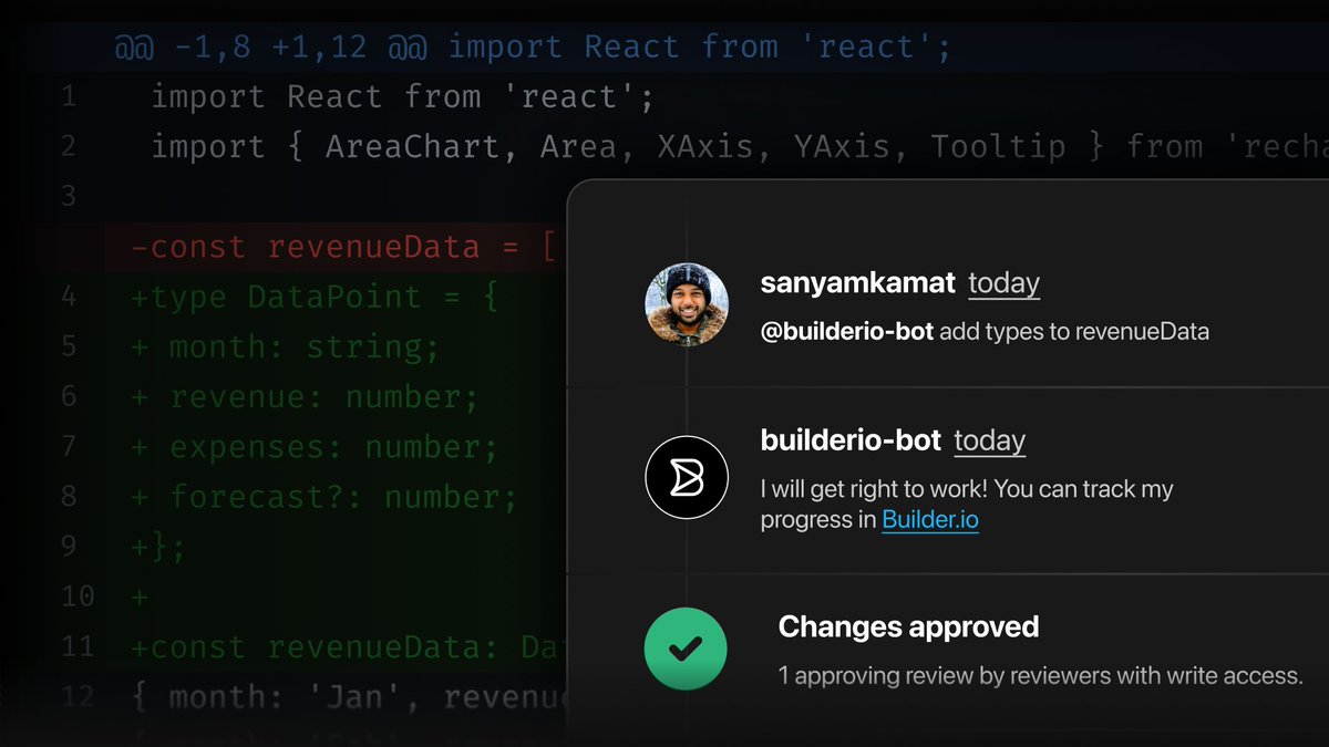 Steve8708's tweet photo. Every change ships as a pull request. Your review workflow stays intact.

AI review agents catch issues before humans look. QA agents automate a browser to click through updates and send videos of bugs they find. https://t.co/Wlt0hwDtV4