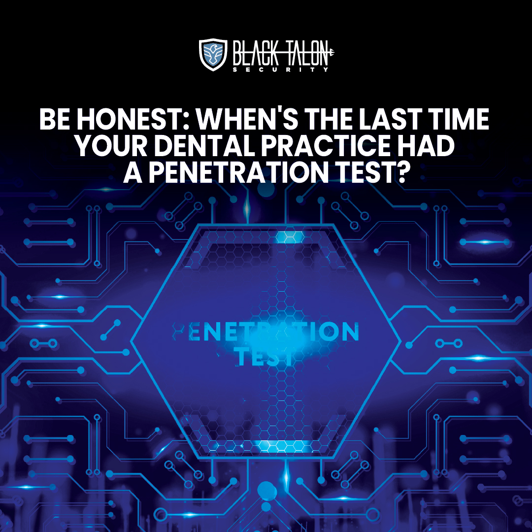 Be honest: When's the last time your #dental practice had a penetration test?

The answer should be within the last 6 months. If it's been longer — or never — your vulnerabilities are likely visible to attackers right now.

Comment below with your answer. No judgment, just data.