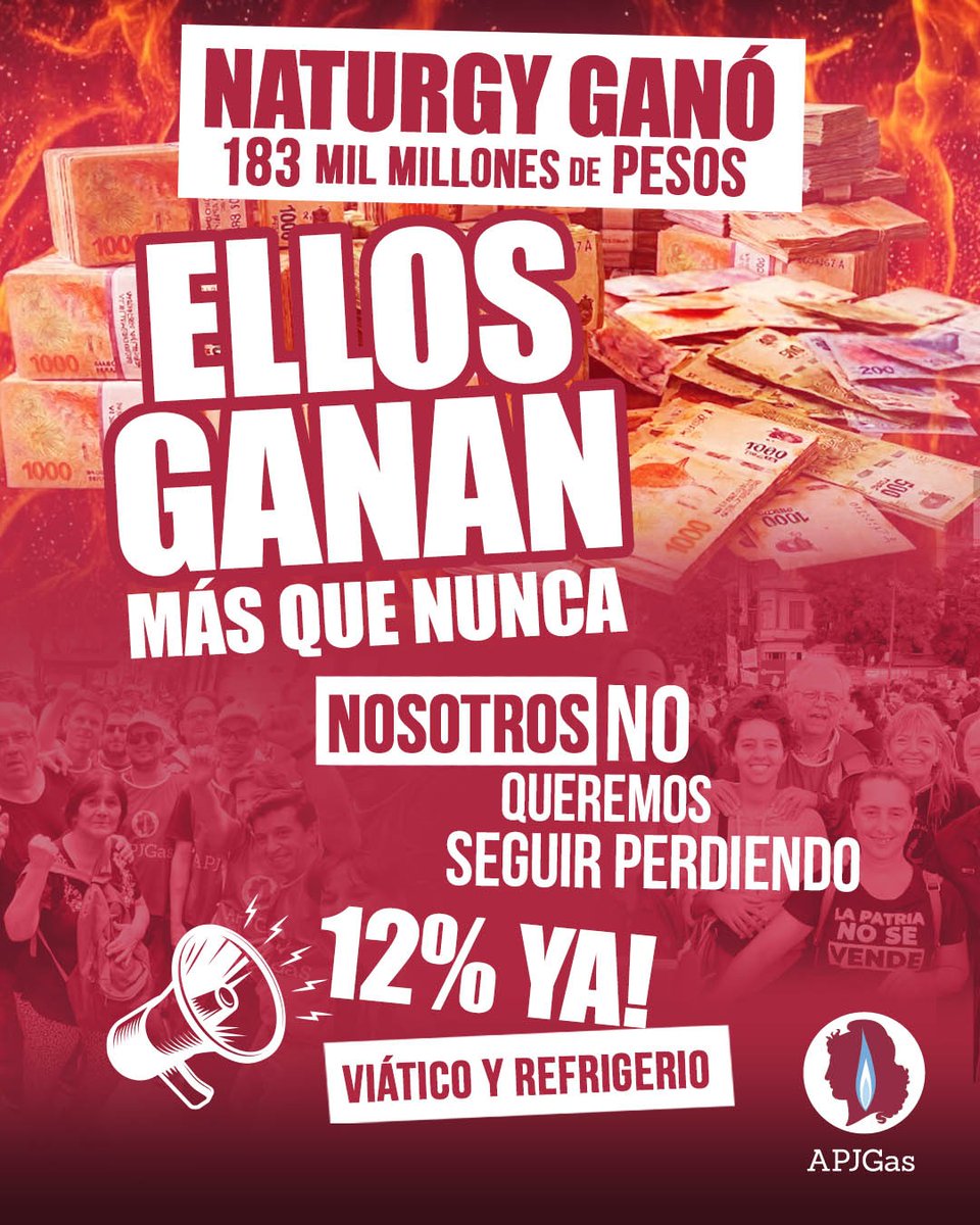 NATURGY 
🔥INSTAMOS AL INICIO DE LA PARITARIA✊

📣 Reclamamos
✅ 12% YA para cubrir lo que perdimos en el primer trimestre.
✅ Pago de viáticos y refrigerio
✅ Darle dinámica a las negociaciones en un año de inflación real creciente