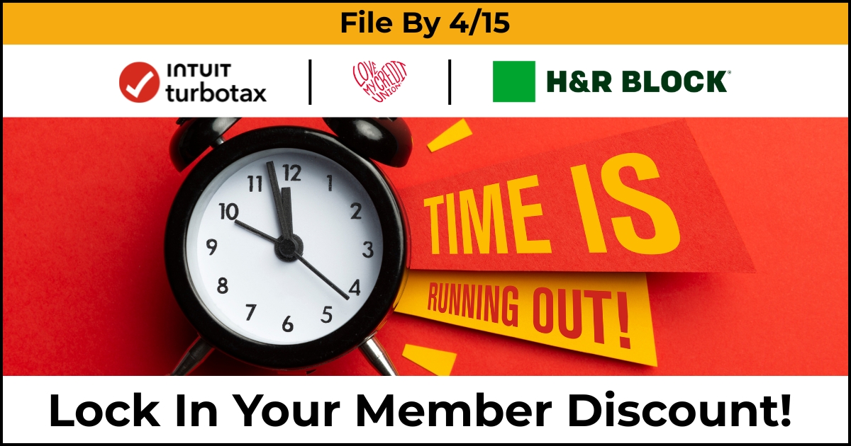 The tax deadline is almost here! As a 1st Ed member, you can still save big with exclusive discounts on tax prep and get expert support to maximize your refund. Take a few minutes now to lock in your discount. Click the link to get started![links.lovemycreditunion.org/client/love_my…)