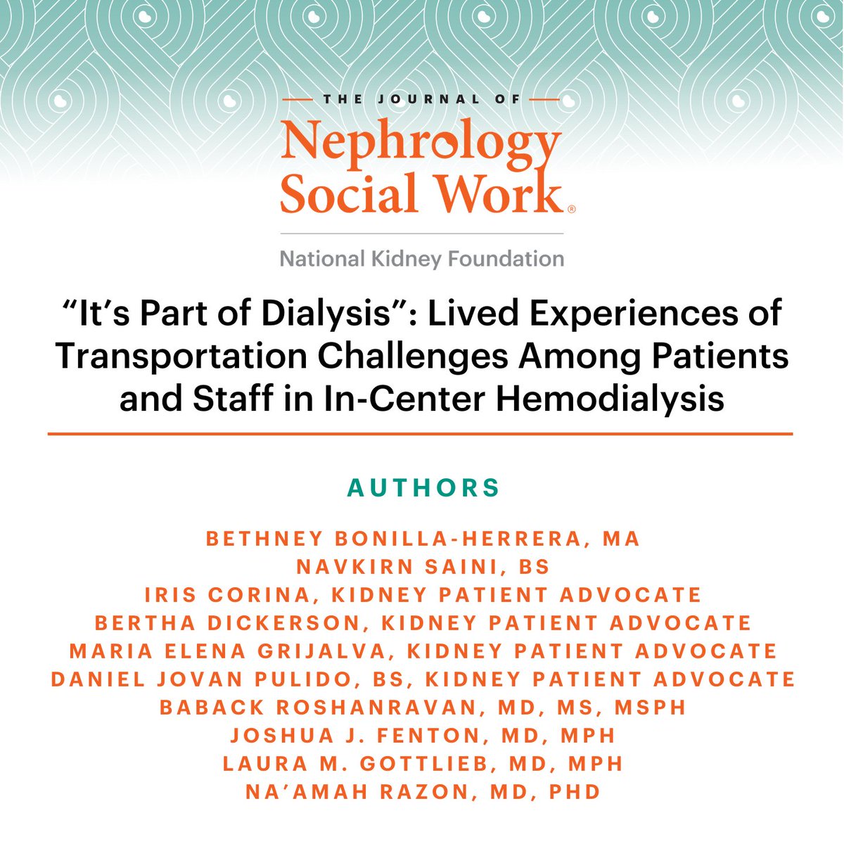 NKF Nephrology Professionals tweet media