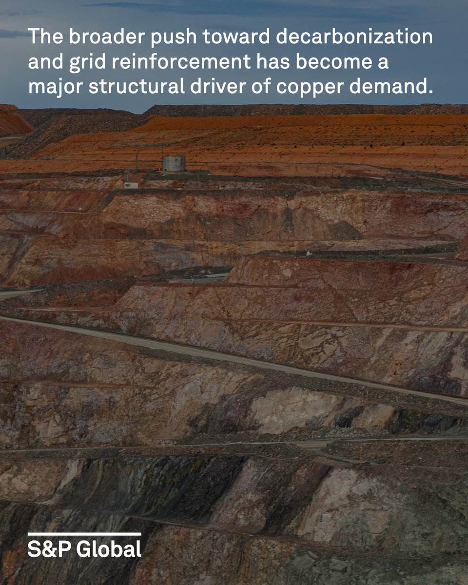 SPGlobal's tweet image. Transportation is an increasingly important demand driver, particularly with the global push for #electrification. Closely related is the growth of renewable energy systems, where #copper is used in wind turbines, solar installations, grid connections and energy storage.

Read