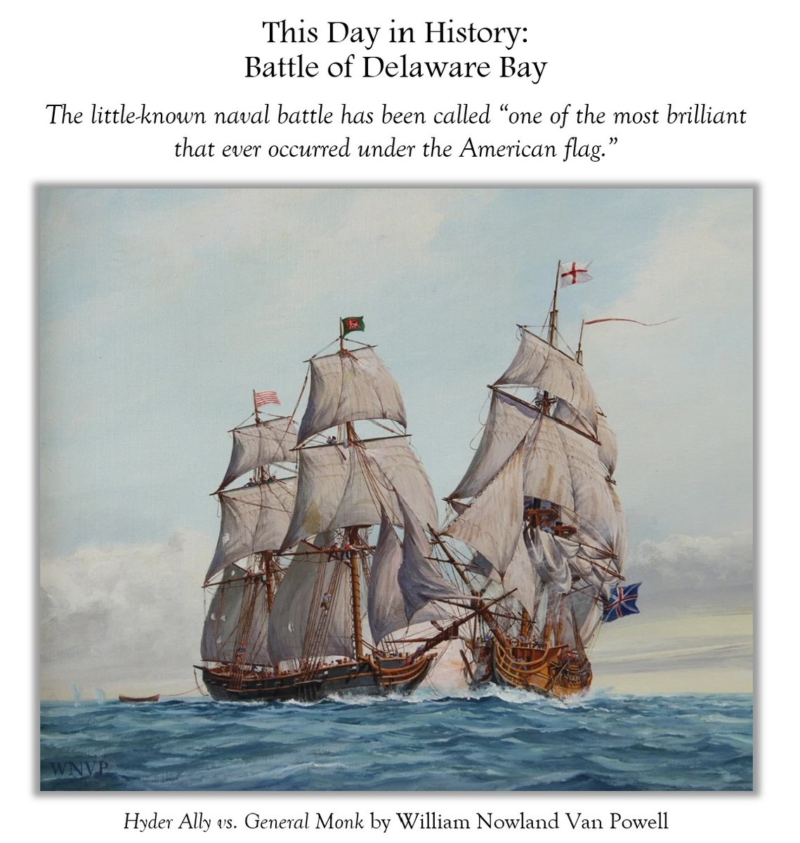 TaraRoss's tweet image. On this day in 1782, a small American sloop faces off against HMS General Monk. The sloop’s captain was just 22 years old. He was outgunned and outmanned.

Naturally, he outwitted—then defeated—the British in a mere 30 minutes.

/1 of X #storytime 🧵👇