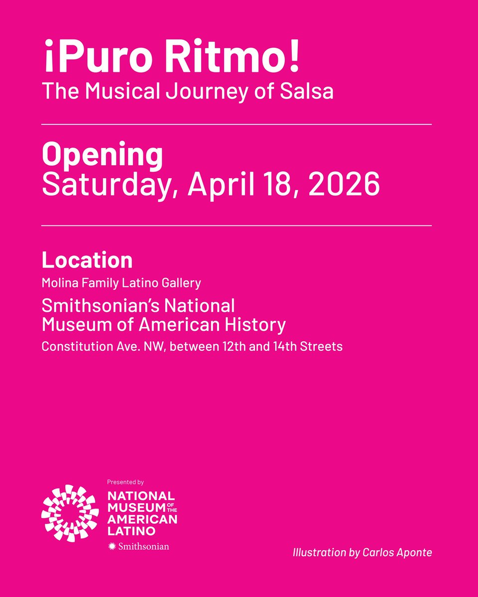 USLatinoMuseum's tweet photo. Our new exhibition, "¡Puro Ritmo! The Musical Journey of Salsa," opens on Saturday, April 18. 💃🪩🕺

—

Nuestra nueva exposición, "¡Puro Ritmo! The Musical Journey of Salsa", abre el sábado 18 de abril. 💃🪩🕺

https://t.co/5aBEXT1HRE
 
Illustrations by Carlos Aponte https://t.co/YVojPLxd1M