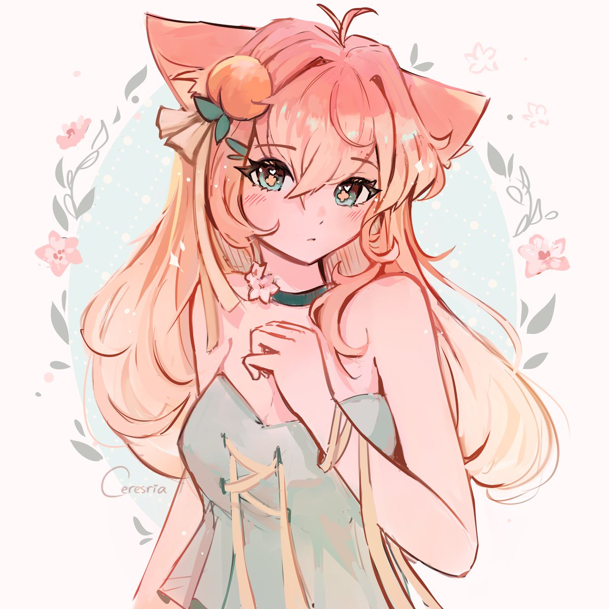 ceresria's tweet image. peach cat 🩷🧡💚
#illust #smallartist