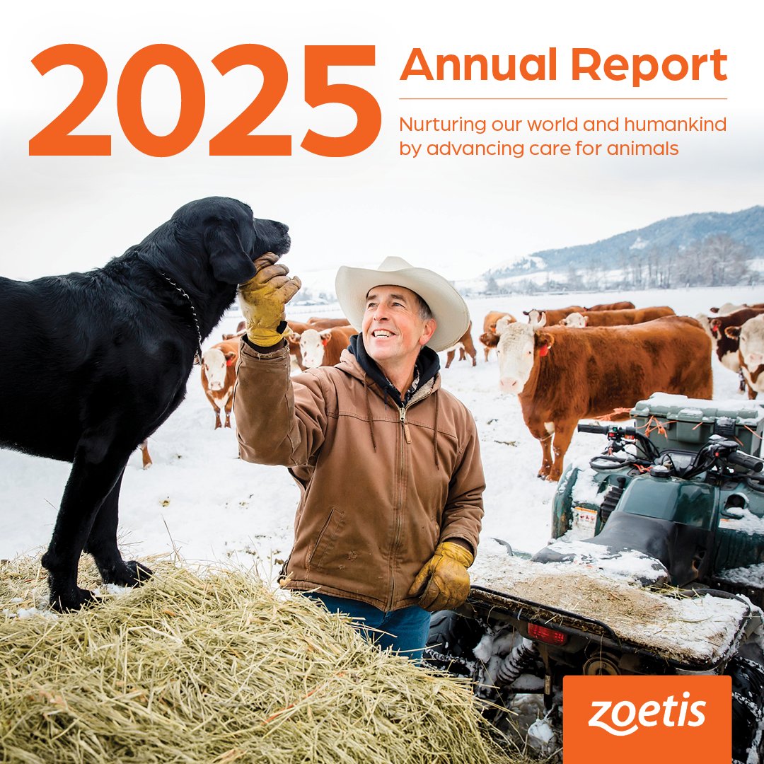 Zoetis's tweet photo. We’re pleased to share our 2025 #AnnualReport. In a year shaped by global complexity, our dedicated colleagues continued to define the next era of animal health. Learn more in the full report: https://t.co/znvpwT8HIJ https://t.co/uKHrfHhUcq