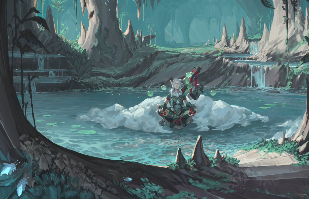 Eregbueye's tweet image. Peaceful Mending
Big illustration commission 
#warcraft #warcraftart