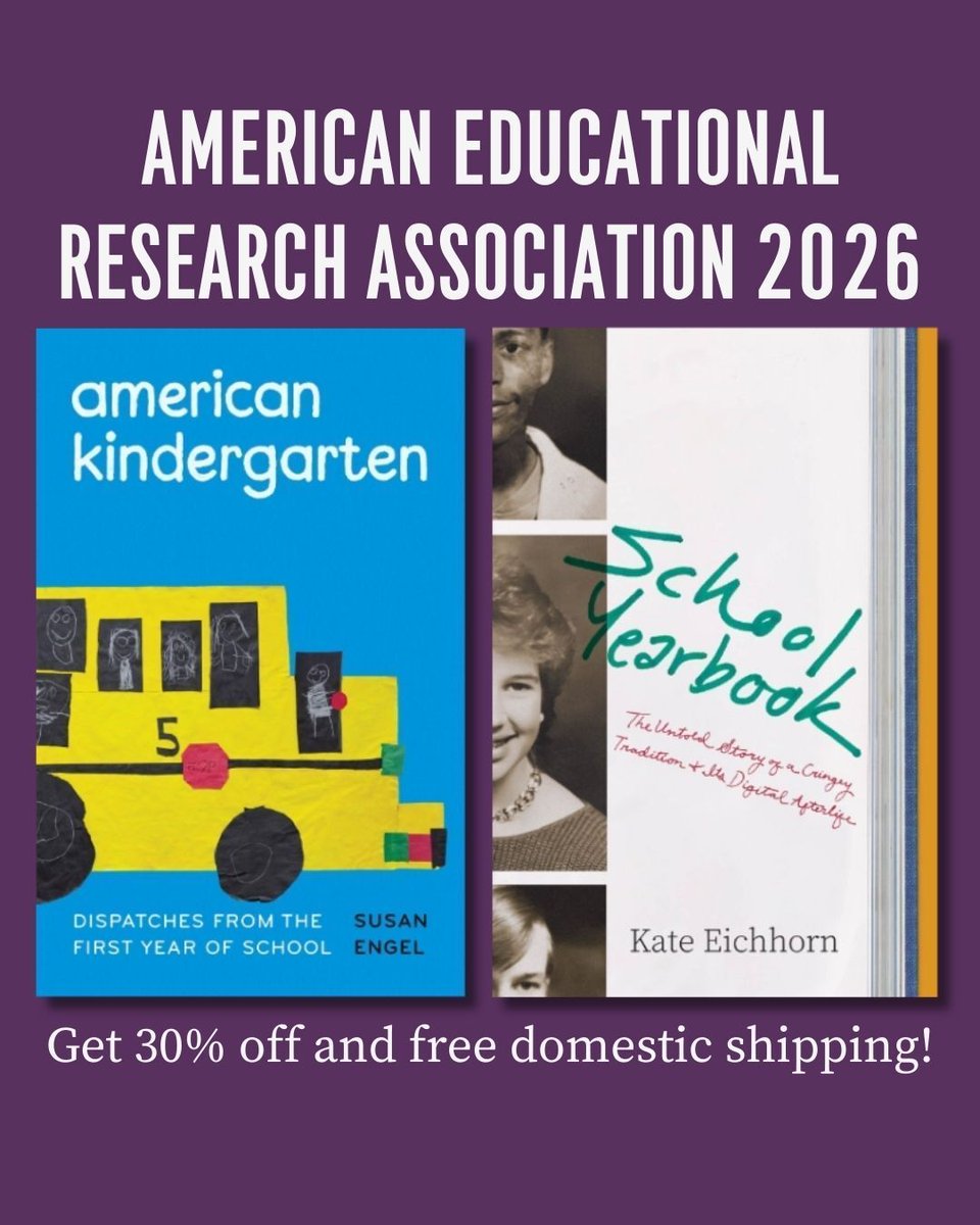 UChicagoPress's tweet image. Attending the American Educational Research Association meeting this year? We'll see you there! Whether you're attending or not, you can now check out our featured books and get 30% off &amp;amp; free domestic shipping with promo code EX58294 here: bit.ly/UCPEXAERA #AERA2026