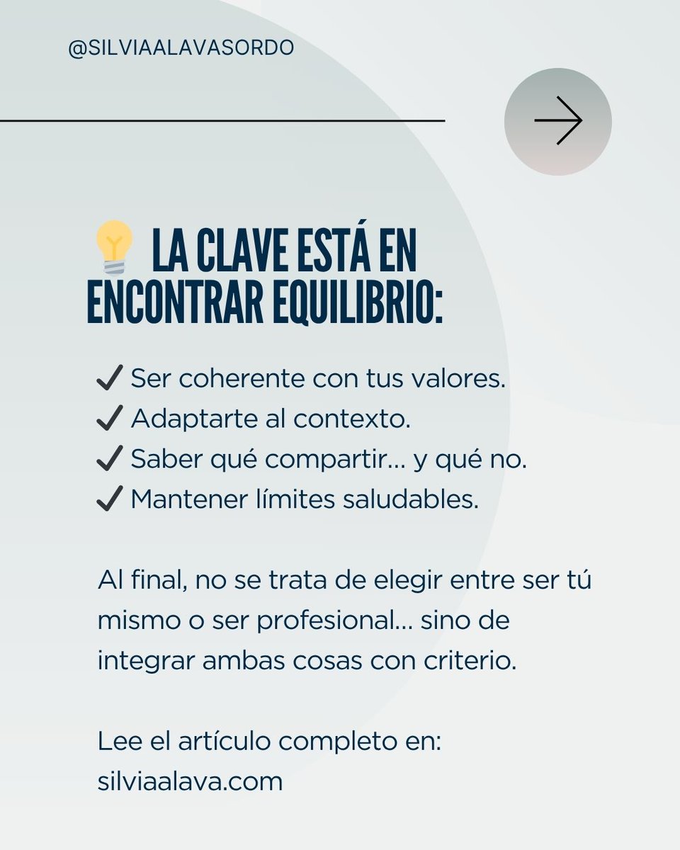 ¿Debemos ser “nosotros mismos” en el trabajo? Claves psicológicas para entender los límites de la autenticidad
¿Cómo encontrar el equilibrio entre autenticidad y adaptación profesional?
Lee el articulo completo en: silviaalava.com/debemos-ser-no…