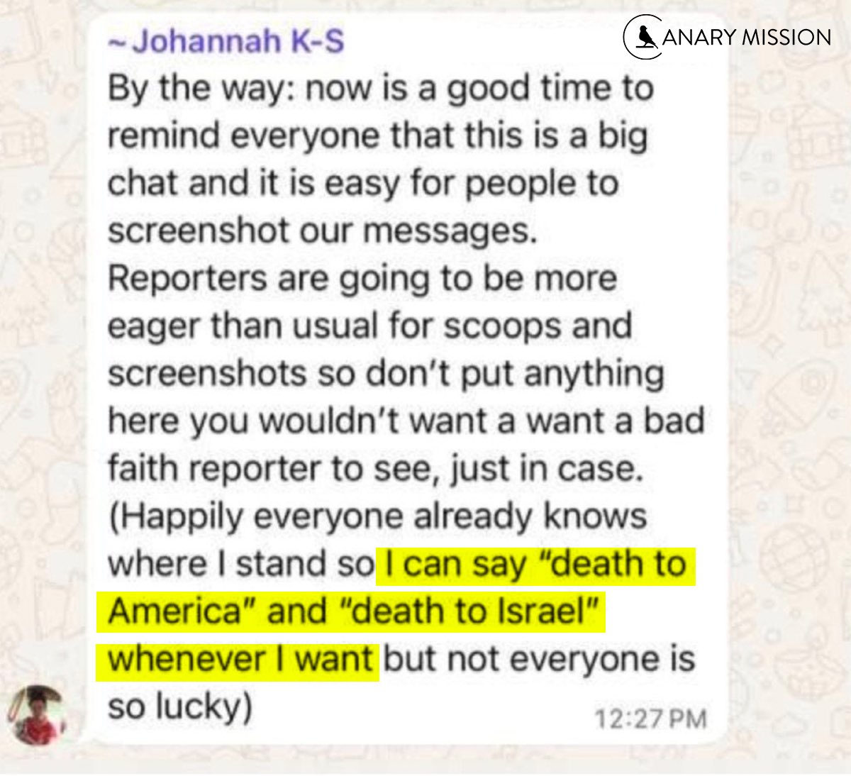 Canary Mission tweet media