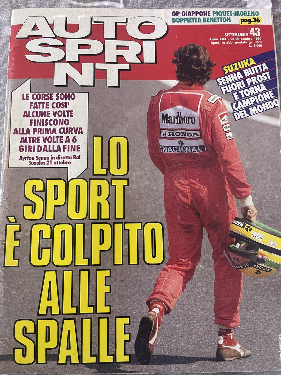 robertofunoat's tweet image. Una terribile delusione. Suzuka 1990 nelle pagine di @autosprint #F1 #JapaneseGP #Senna #Prost
