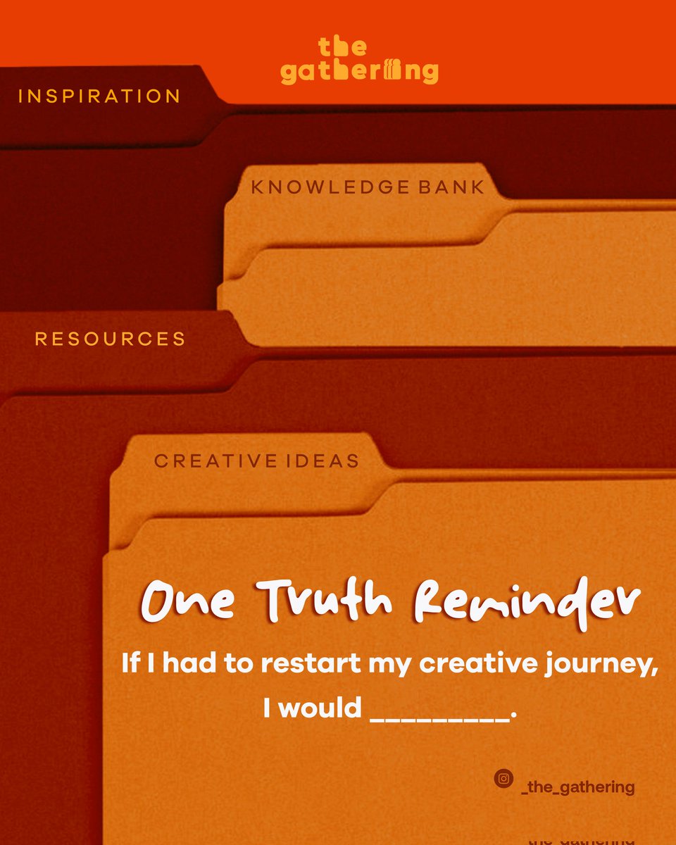 _thegatheringng's tweet photo. One truth reminder we wish someone told us earlier.

If you had to restart your creative journey, what’s the one thing you’d do differently or do sooner?

Drop yours in the comments. Someone in the community might need it today👇

This is how we learn.
This is how we grow🥂 https://t.co/jUol6pWEit