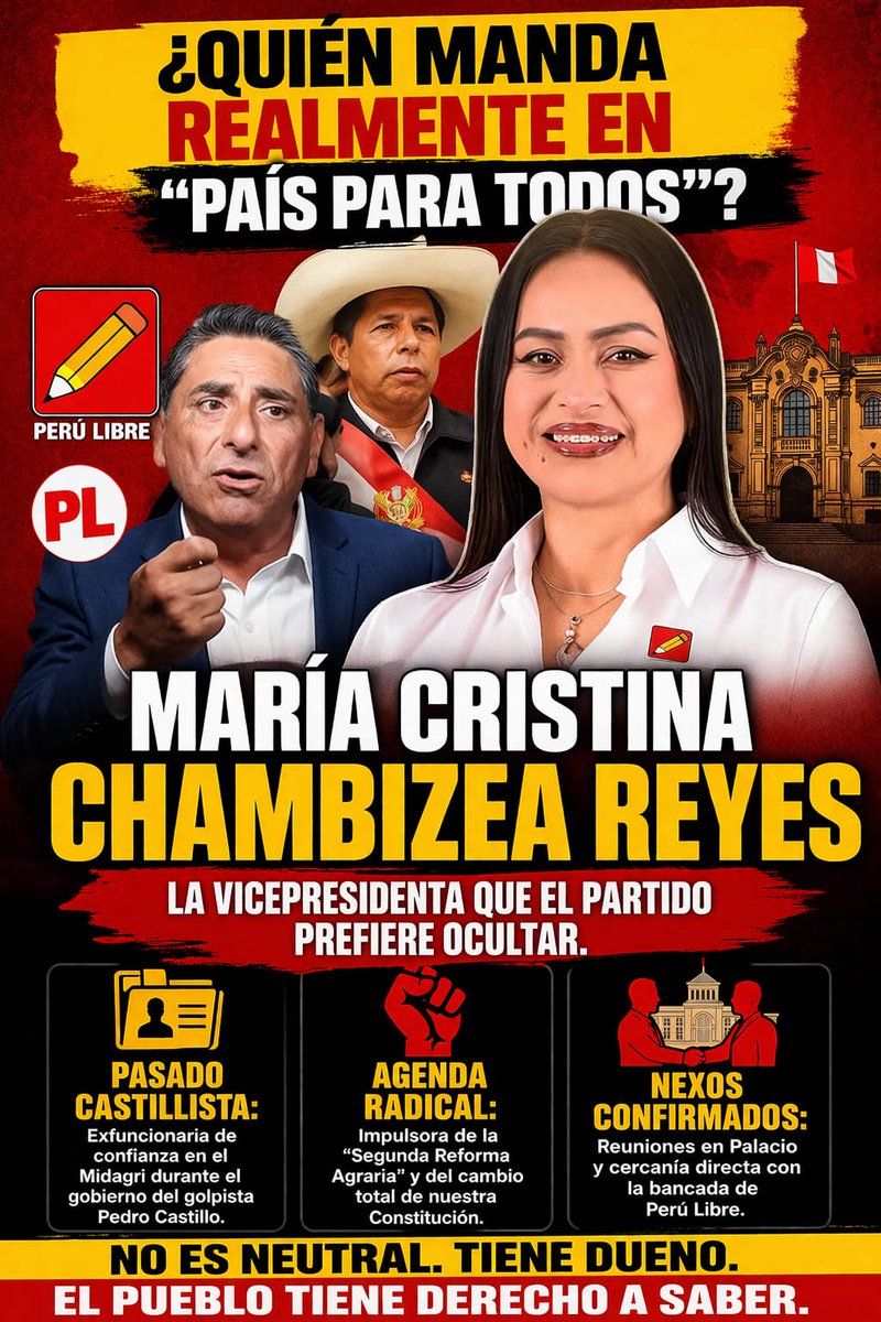 waykak4's tweet photo. ¿Carlos Álvarez o el Caballo de Troya de la izquierda? 🐎🚩 Nos venden "País para Todos", pero la vicepresidenta María Cristina Chambizea viene con el manual de Castillo y Cerrón bajo el brazo. ¿Honestidad o infiltración? ¡Abran los ojos! 👁️🔥 #Elecciones2026 #AlertaPeru https://t.co/7rHSbgkdTR