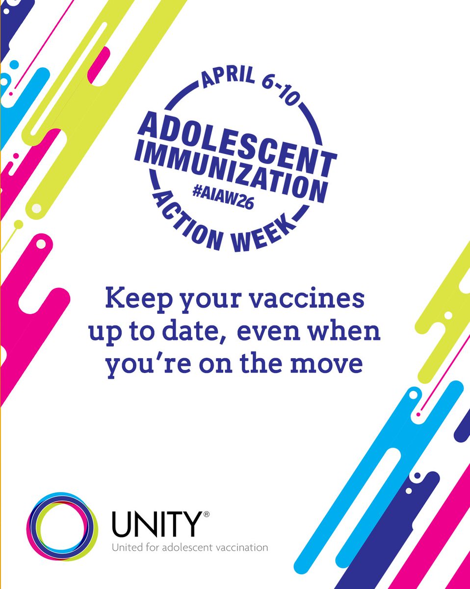 AIMimmunization's tweet photo. Adolescence is full of milestones, growth, and busy days. Staying up to date on recommended vaccines helps support adolescents' health through it all. 

During #AIAW26, learn more about recommended vaccines: https://t.co/JKzPb7WmMC 

@UnityConsortium #Healthcare #Vaccines https://t.co/yqrNdfsPrg