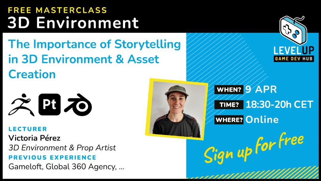 game_levelup's tweet image. 👀 Remember that this free masterclass is happening tomorrow!
Do you want your #3DArt to tell stories on its own?
🖌️Learn about the importance of #Storytelling in #3DEnvironment and #AssetCreation

📅April 9 |🕒18:30–20:00 CET
🌐Online |🗣️🇬🇧
👉 Register HERE: