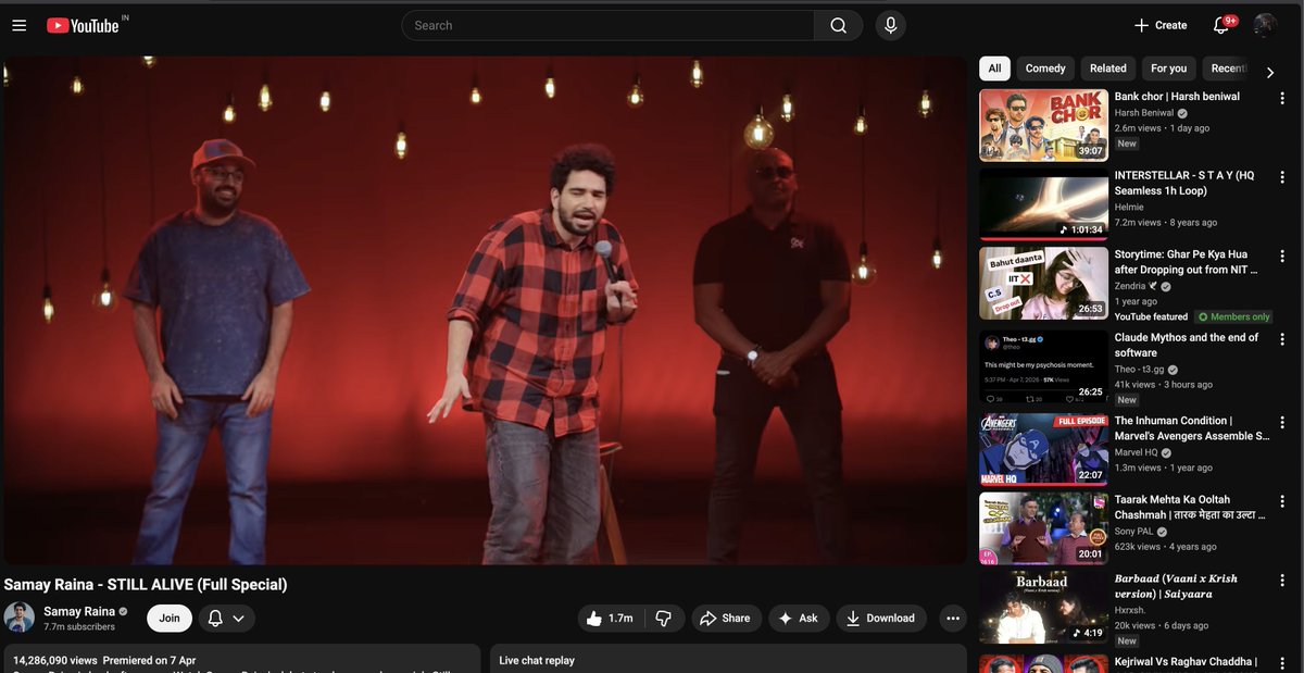 Govind755's tweet photo. Samay bhai OP 🫡🗿

Bro what a fucking end man!! the audience cheer in the last few minutes was epic....... oooooooooooo⭐️

absolute chad 🤙 https://t.co/MnEZJ19YwT