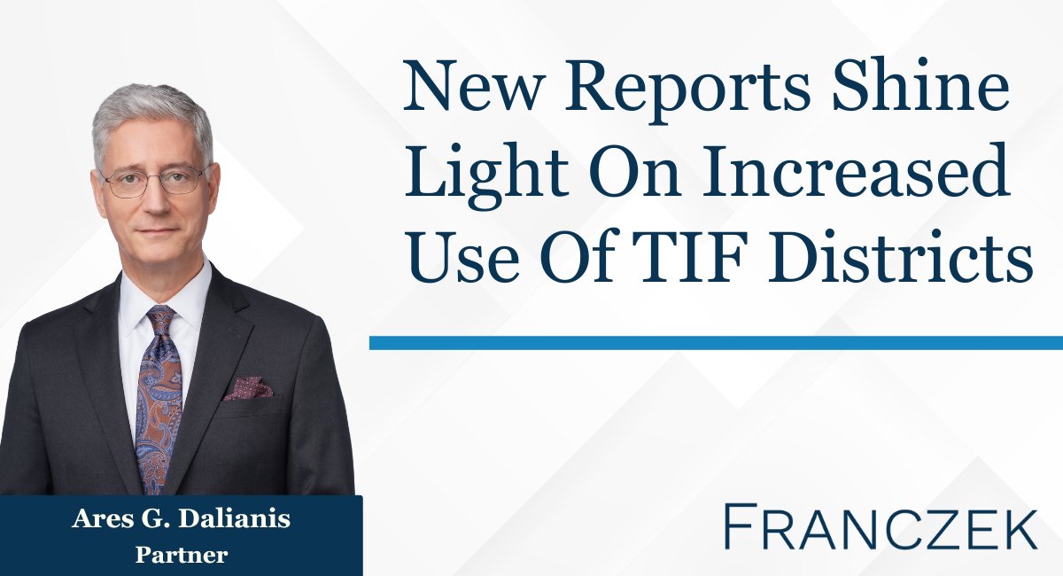 Franczek's tweet photo. Two recent reports - A @CivicFederation report details the history of #TIFdistricts nationally and in Illinois, their fiscal effects, and related debates. The Maria Pappas report, analyzes the rise in TIFs &amp; their revenues.

Read more here: https://t.co/QpHCqoc6wb #PropertyTax https://t.co/NUopa8nplK