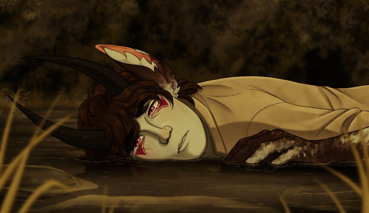 MonarchNebula's tweet photo. Drenched in Misery
I’ve been writing Finn’s backstory and personality more recently! He’s very isolated and lonely, not entirely by choice, and I attempted to capture that feeling.
#digitalart #originalcharacter https://t.co/mbgx14lbSJ