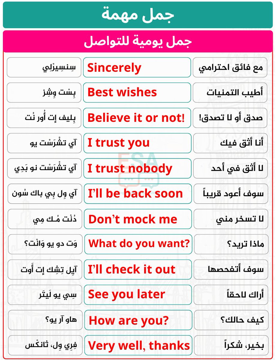 تعلم الإنجليزية معنـا 🎓 (@learnenglish224) on Twitter photo 