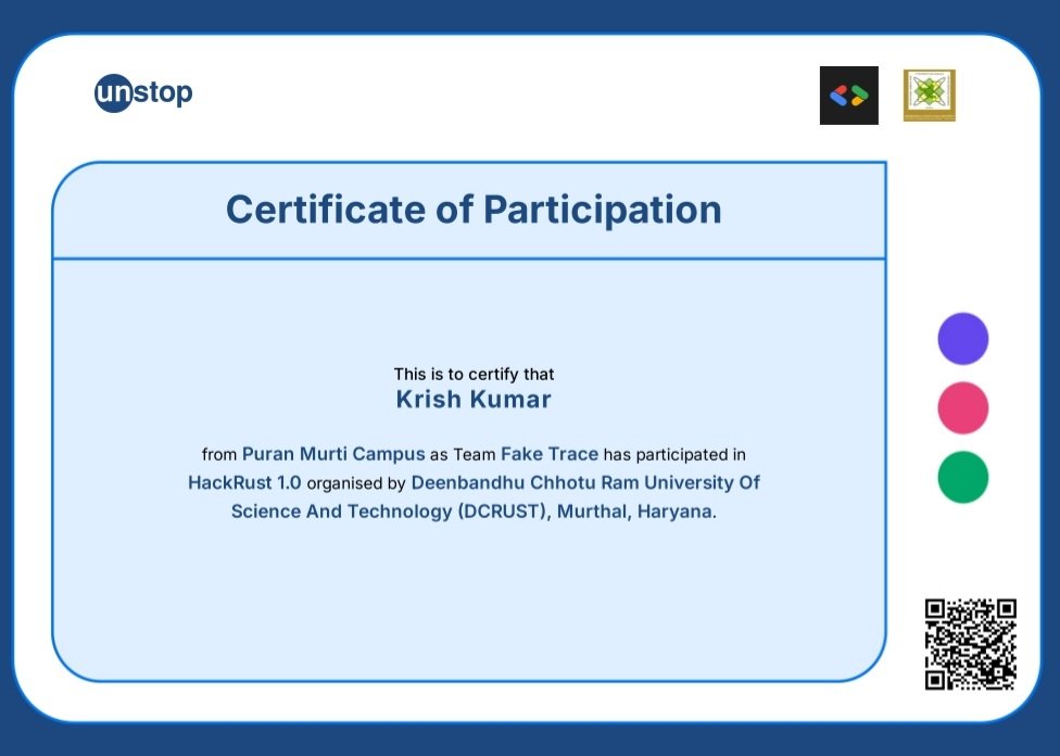 I_am_Krishkumar's tweet photo. Participated in HackRust 1.0 at DCRUST 🚀
Didn’t make it past Round 1, but seeing the finalist projects was super inspiring!

Learned a lot, gained new ideas, and motivated to come back stronger 💪

#Hackathon #Learning #Growth #BuildInPublic https://t.co/c5oJAYAvh0