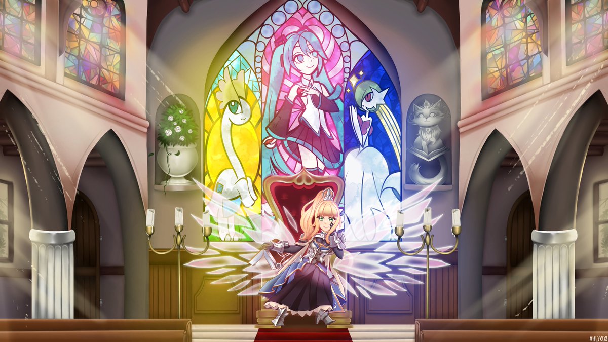 ahlyx08's tweet image. Commission for @darkfire774 ! 💜
Character is Archimage from @NosTale  
(with Yuumi from League of Legends, Miku from Vocaloid and Gardevoir/Amaura from Pokémon) 

(please do not use/repost, thank you :D)
#nostale #pokemon #vocaloid