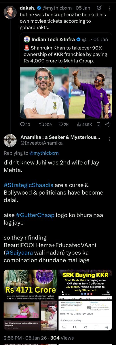 InvestorAnamika's tweet photo. @ceylonparotta It's like seeing srk with young juhi chawla

https://t.co/uB7nOJGoVB

&amp; d consequences of messing with radical b@stard👹

S0ld out to a rich man, becoming a second wife🤷‍♀️ y

some secrets shud never be hidden, neither it becomes curse for society
#DebtSorcery?
#KyaKuch #FearTrap https://t.co/eLymQs3lIn