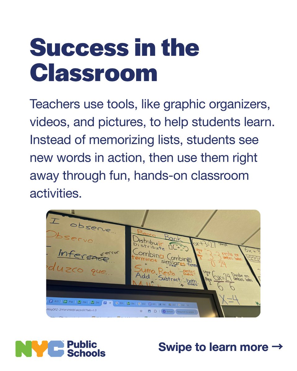 NYCMultilingual's tweet photo. ❓Did you know MS 419 has a rotating Dual Language Program in both English and Spanish?

⭐Explore how MS 419 has found success in their classroom and discover the benefits of participating in a bilingual education program!

📱#multilingualNYC https://t.co/CVsTdBg6de
