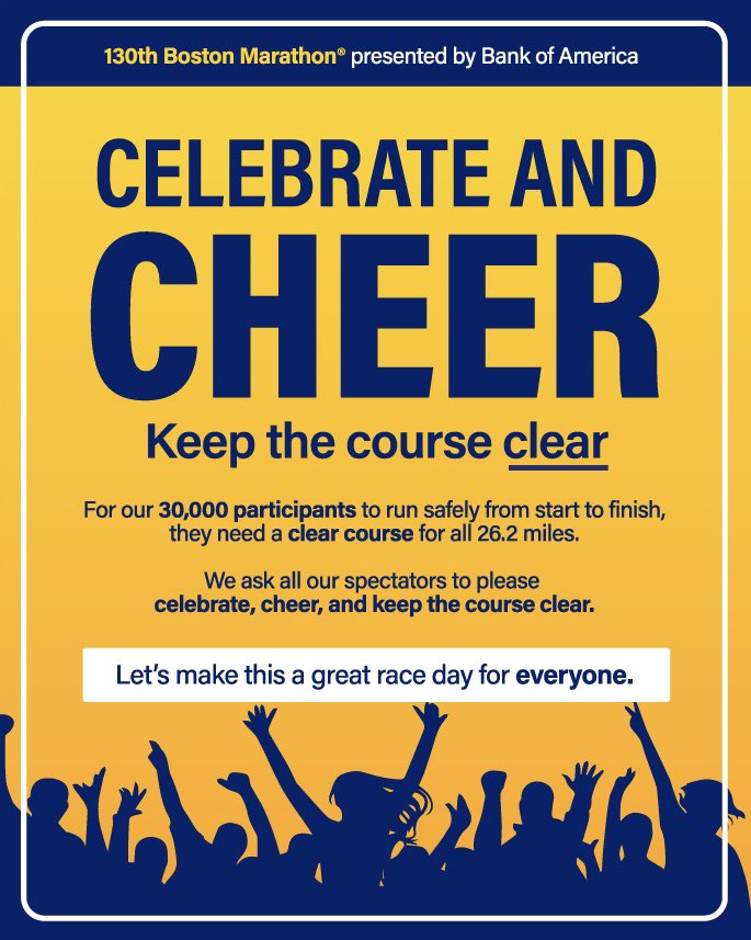 bostonmarathon's tweet image. Are you ready to cheer on the participants of the #BostonMarathon presented by @BankofAmerica?🥳 As you prepare for race day, we encourage you to take a look at the @BAA Spectator Guide, as this guide has everything you need!

🔗 bstnmar.org/spectators

#Boston130 #MeetTheMoment