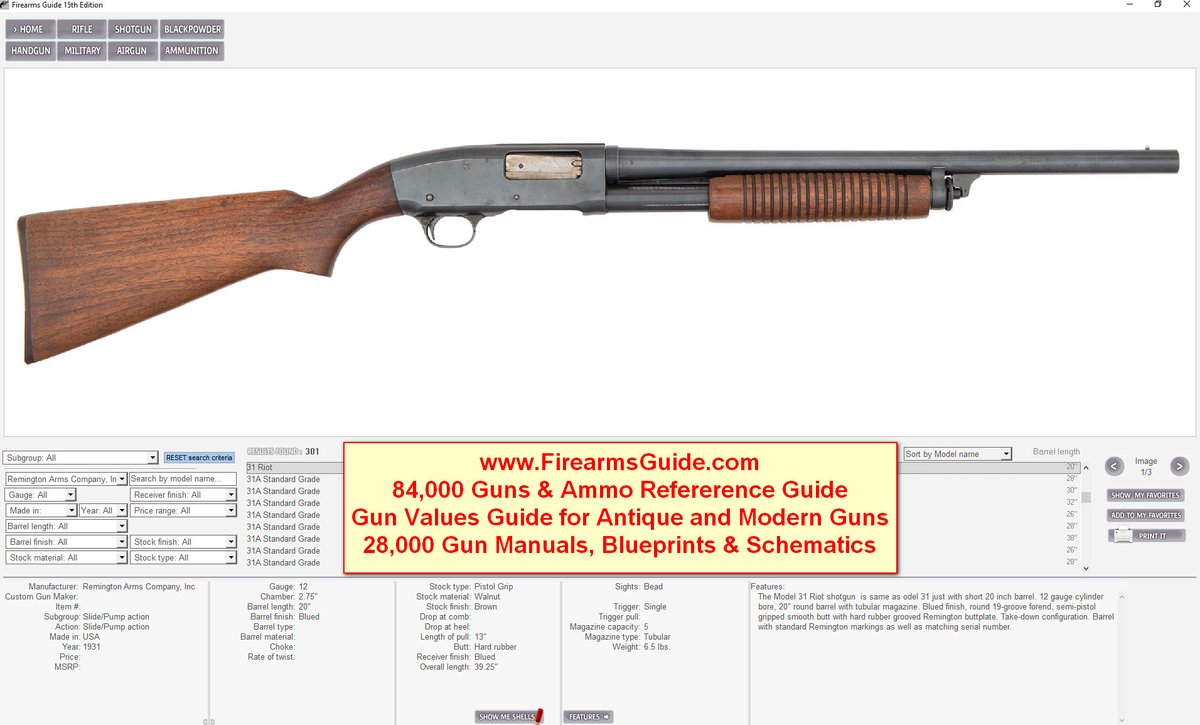FirearmsGuide's tweet image. HISTORY AND SERIAL NUMBERS FOR REMINGTON DATE CODE DATA &amp;amp; SxS SHOTGUN MANUFACTURED FROM 1921 to 2012
#Remington #Guns #Gunsmith
firearmsguide.com/index.php?opti…