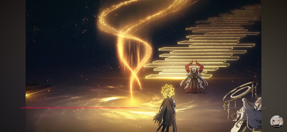 ForbiddenWolf_'s tweet photo. @GenshinUniverse That’s literally the stairs in the Shades  reveal video.  She’s been so celestial 👀 https://t.co/XqEPCmHX3m