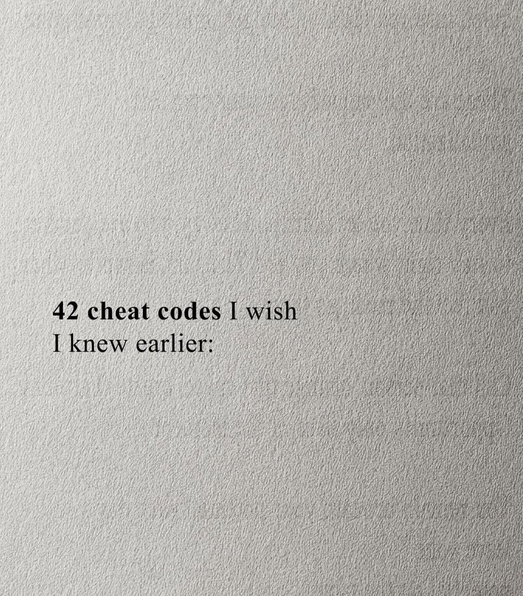 Gladiatorszonee's tweet photo. 42 cheat codes I wish I knew earlier: https://t.co/UYiZzNTo2E