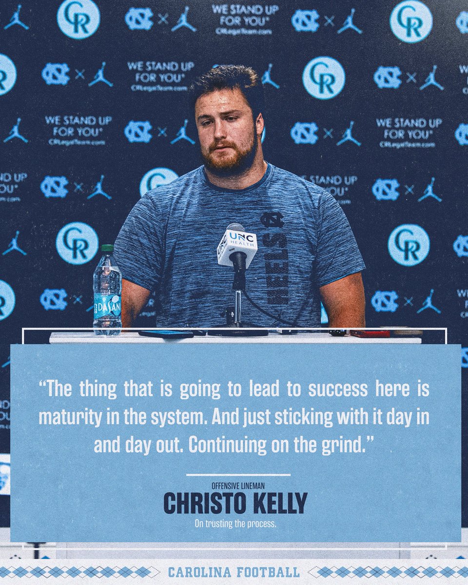 UNCFootball's tweet image. Christo Kelly and Melkart Abou Jaoude at the podium 🎙️