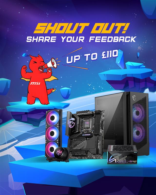 MSI__UK's tweet photo. Join MSI Shout Out ⚡ The more you build, the more you earn!

Earn up to £110 in rewards 👉 https://t.co/vYguDJwhAN

#MSIShoutOut #MSIGaming https://t.co/EMibQgYA7C